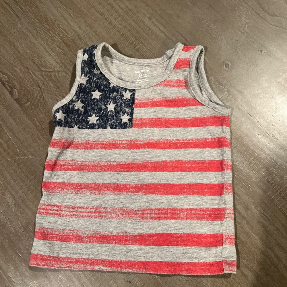 Carter’s toddler 4th of July Patriotic Flag tank top, size 24 months